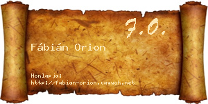 Fábián Orion névjegykártya