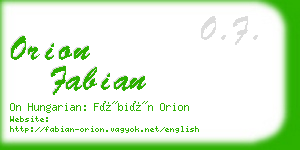 orion fabian business card